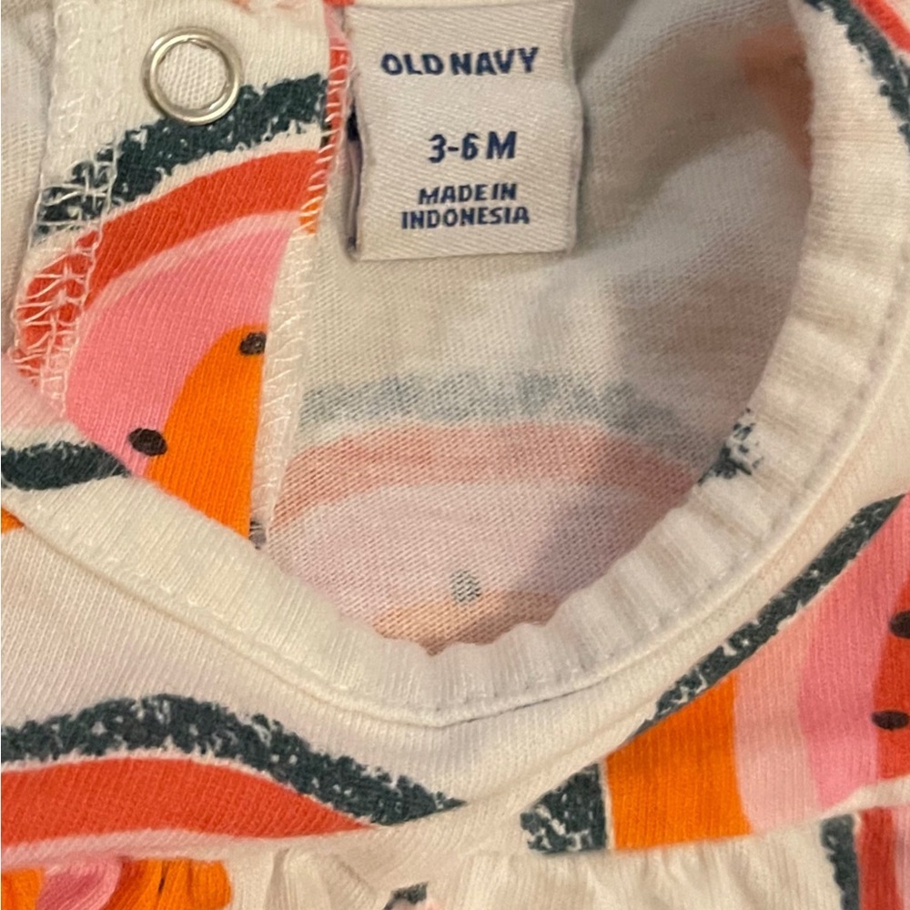 OLD NAVY Baby Outfit - Cream Color with Watermelon Print. - Picture 4 of 5